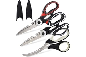 PECULA Kitchen Scissors, 3 kitchen Shears, kitchen scissors for food for Cutting Meat, Food, Fish, and Poultry Etc, Multiple Uses