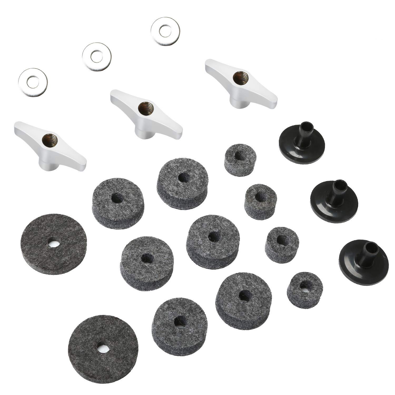 21 Pieces Cymbal Replacement Accessories Quality Fibre Optic Felt For