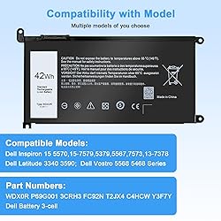 Ymawetia WDX0R Laptop Battery Replacement for Dell