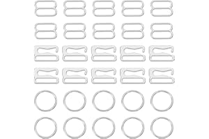 uxcell 30Pcs 9 Shape Bra Strap Hooks, Adjustment Slide Bra Strap Clips, Bathing Suit Clasp, Bra Hook