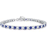 Diamond Treats Silver Tennis Bracelet for Women, 925 Sterling Silver Bracelets for Women with 3mm White or Colored Stones, Silver Tennis Bracelets for Women, Jewelry Gifts for Women
