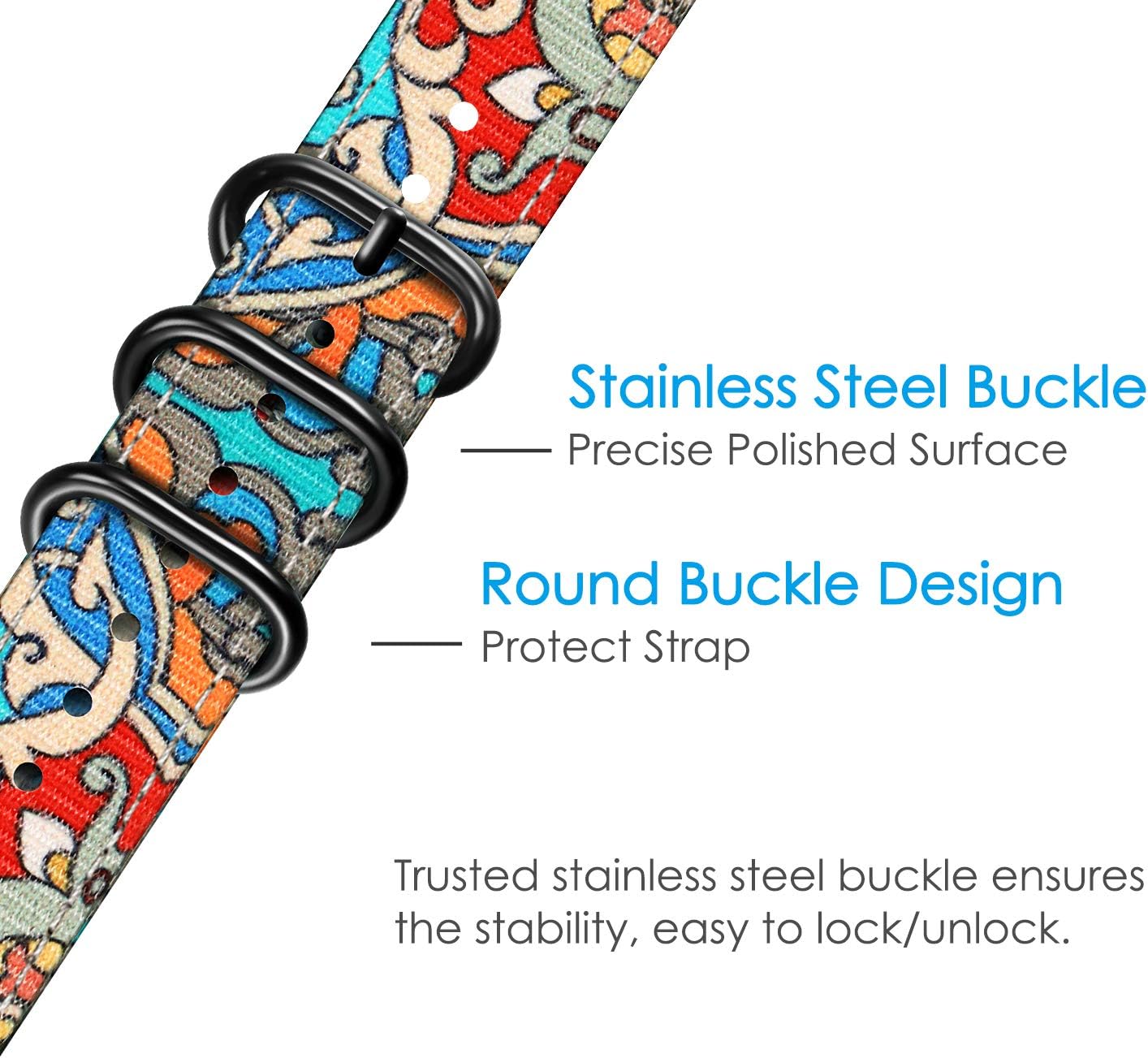 Fintie Bands Compatible with Fitbit Versa 2 / Versa/Versa Lite Edition, Soft Nylon Replacement Strap Wristband Accessories Compatible with Fitbit Versa Smart Watch, Cartoon Floral: Home Audio & Theater