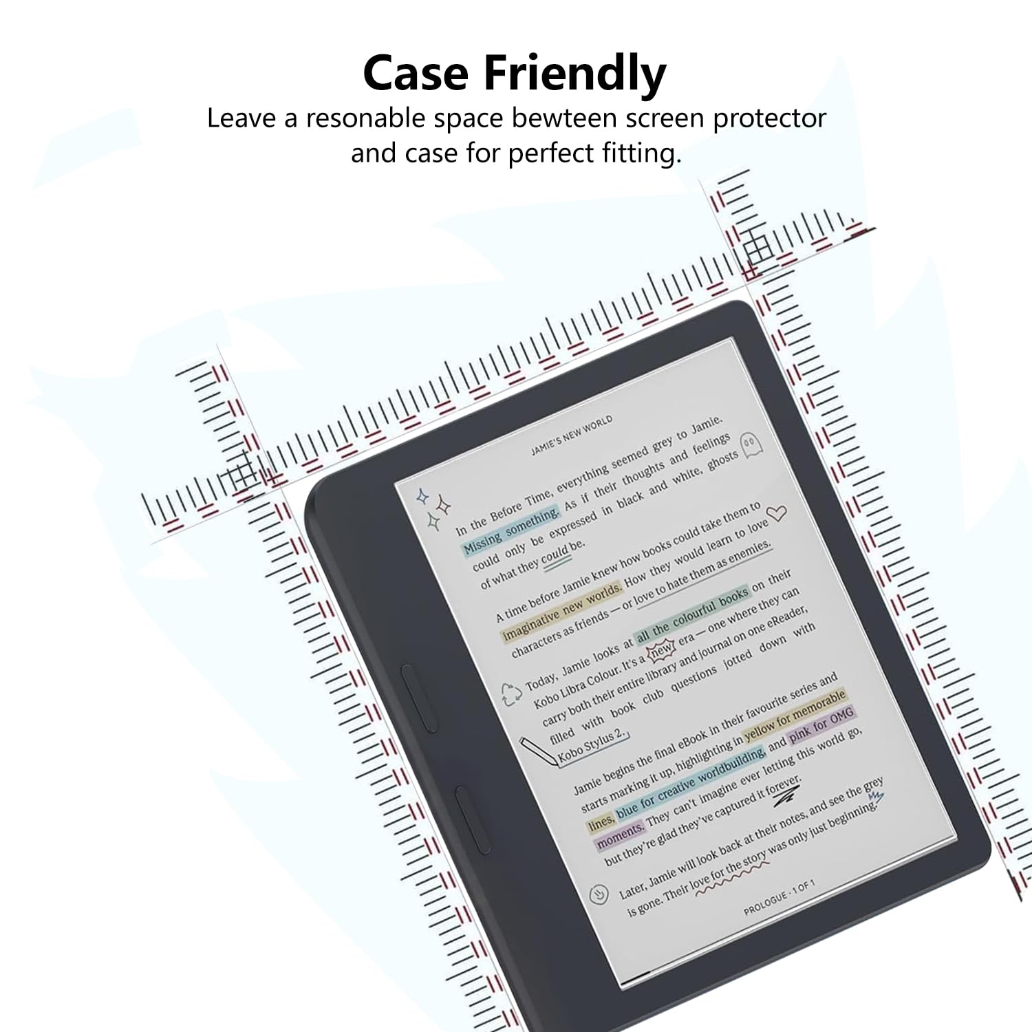 Aircawin Screen Protector for 7'' Kobo Libra Colour 2024/Kobo Libra 2 2021,9H Tempered Glass Film for Kobo Libra Colour 7 inch E-reader,HD Clear,Bubble Free,Scratch-Proof,Case Friendly-2 Pack