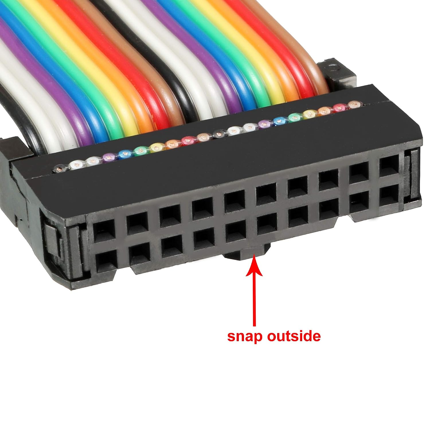 sourcing map IDC Rainbow Wire Flat Ribbon Cable 20 Pins 148cm Length 2.54mm Pitch Type-C, Rainbow Color - Image 5