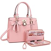 Qiyuer Women Purses And Handbags Set Ladies Top Handle Satchel Tote Shoulder Work Bag With Matching Clutch Wallet 2PCS