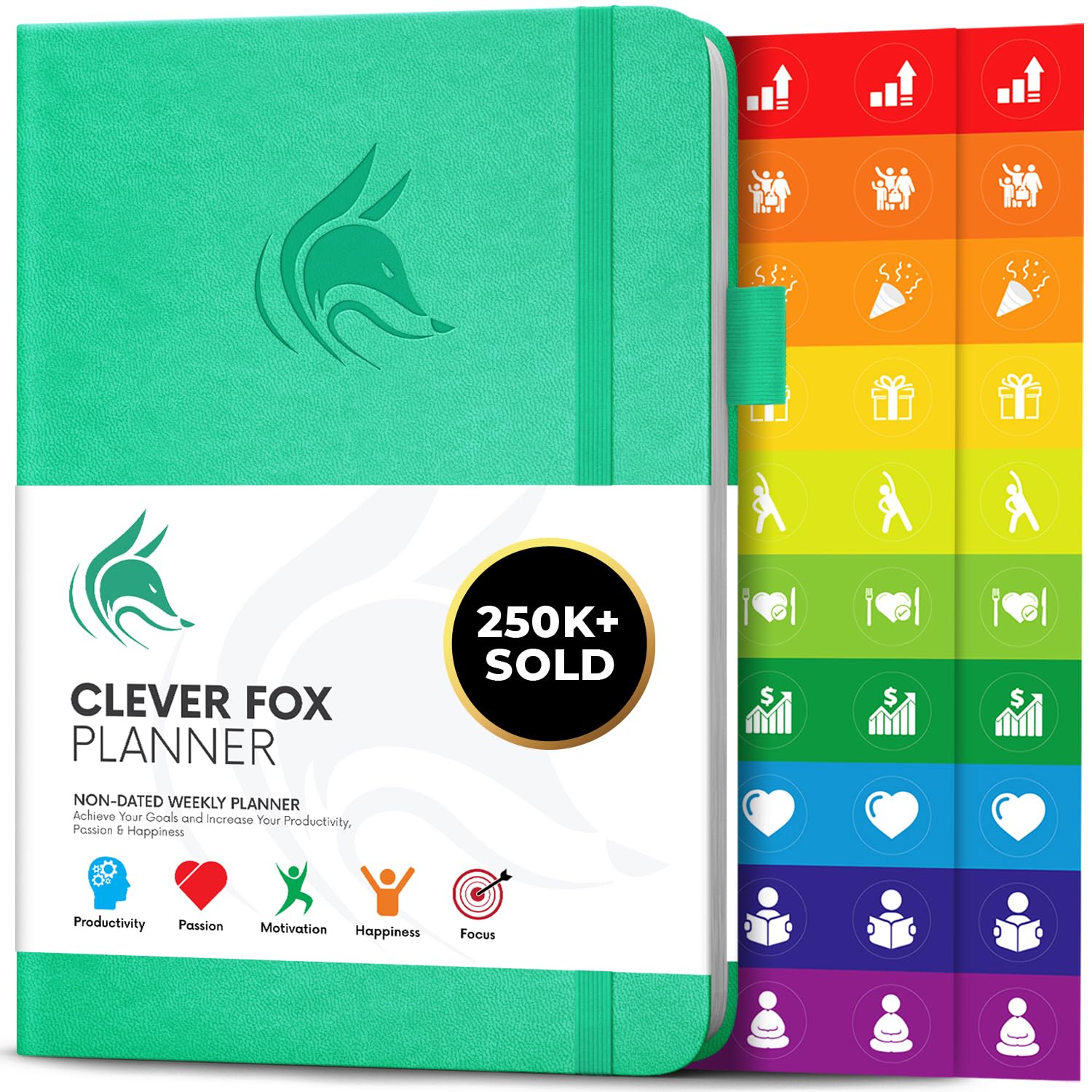 Clever Fox Planner – Undated Weekly & Monthly Organizer Journal for Productivity, Time Management & Goals – A5 (Emerald)
