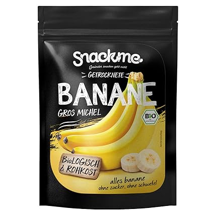 Bio getrocknete Fair Trade Bananen Gros Michel Trockenfrüchte getrocknet 500g Rohkost-Qualität ohne Zucker ungeschwefelt unbe
