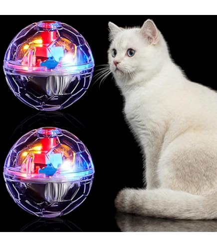 Lot De 3 Balles Lumineuses Clignotantes Pour Chat/chien - Tactiles, Transparentes - Jouet Interactif Pour Animaux
