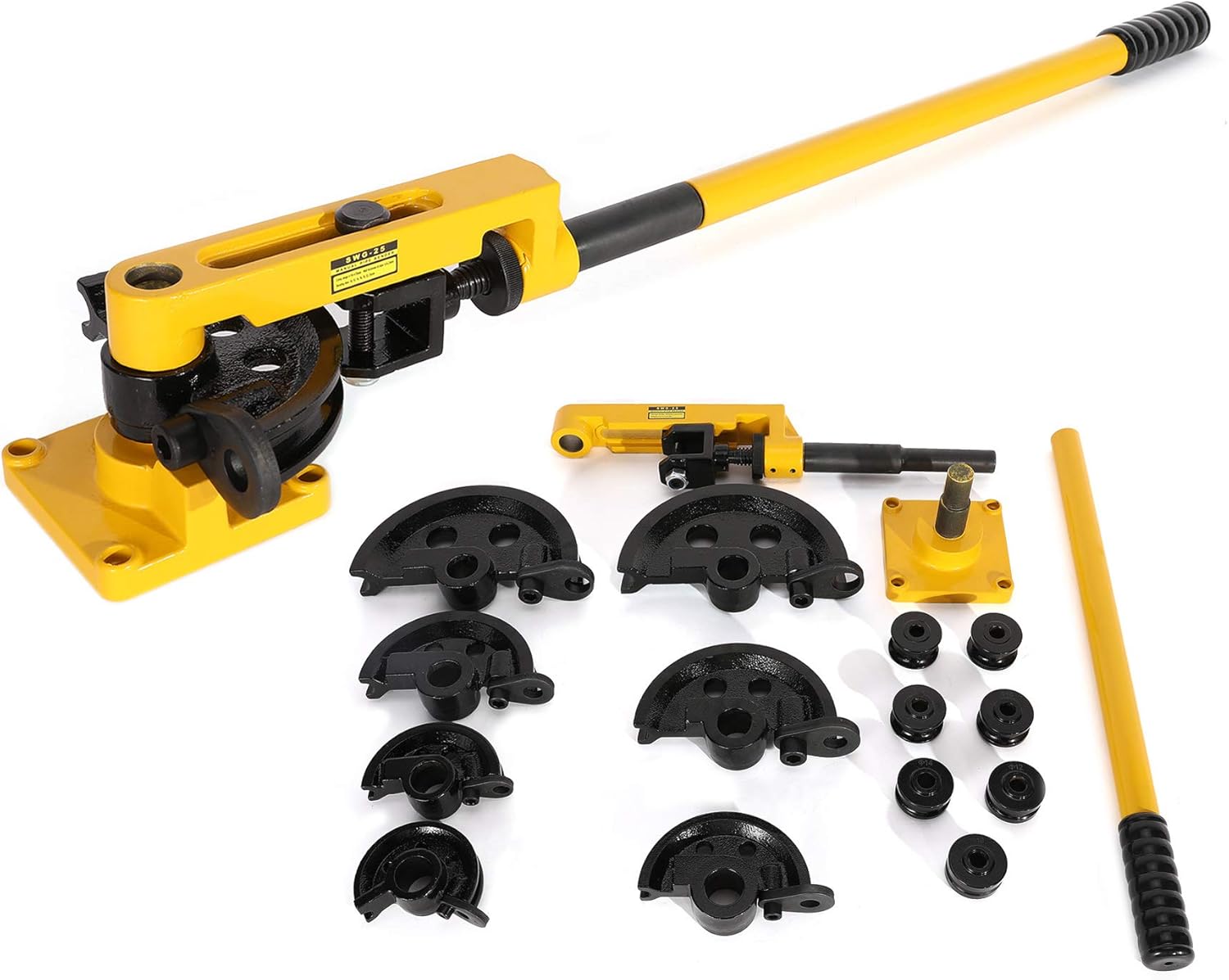 Orion Motor Tech Manual Pipe Bender 1025MM 3/8 to 1 Inch Carbon Steel Pipe Tube Bender 7 Dies