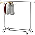 Simple Houseware Supreme Commercial Grade Clothing Garment Rack, Holds Up to 250 lbs, 50 to 75 Inches Extensible Rod, Chrome