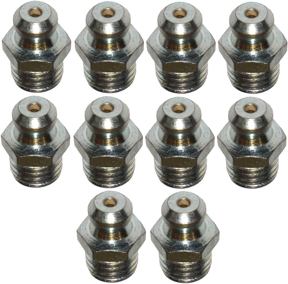 Aerzetix: 10 x M8 Hydraulic Grease Gun End Fittings, Straight Nipples