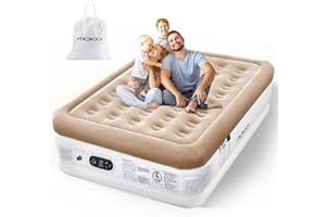 Air Mattress Queen with Built in Pump, 18'' Luxury Inflatable Mattress, 3 Min Fast Blow up Mattress with Dual-Chamber, Comfor