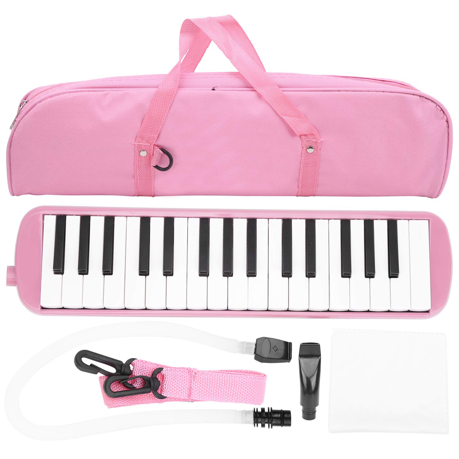 Melodica 32 Piano Keys Piano Instrument with Storage Bag for Beginners Students Music Lovers Wind Musical Instrument(Pink)