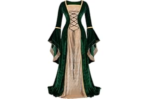 Zhitunemi Renaissance Dress Medieval Costume Women Halloween Costumes Midevil Faire Gothic Gown