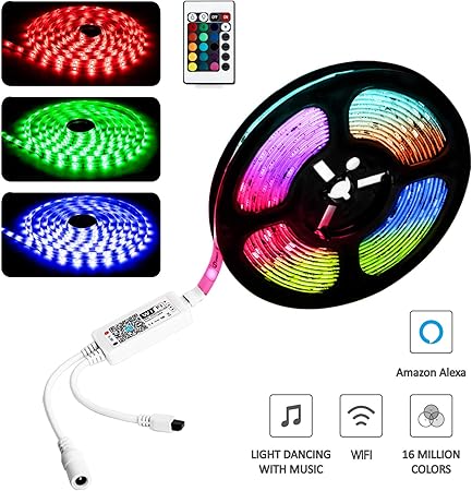 sync con musica wifi tiras led 5m alexa