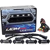iJDMTOY 4pc Set Smoked Lens Front Grille Lighting Kit Compatible with 2016-2023 Toyota Tacoma w/TRD Pro Grill ONLY, Includes (4) 4-SMD 6000K White LED Light Assy & Wiring Harness