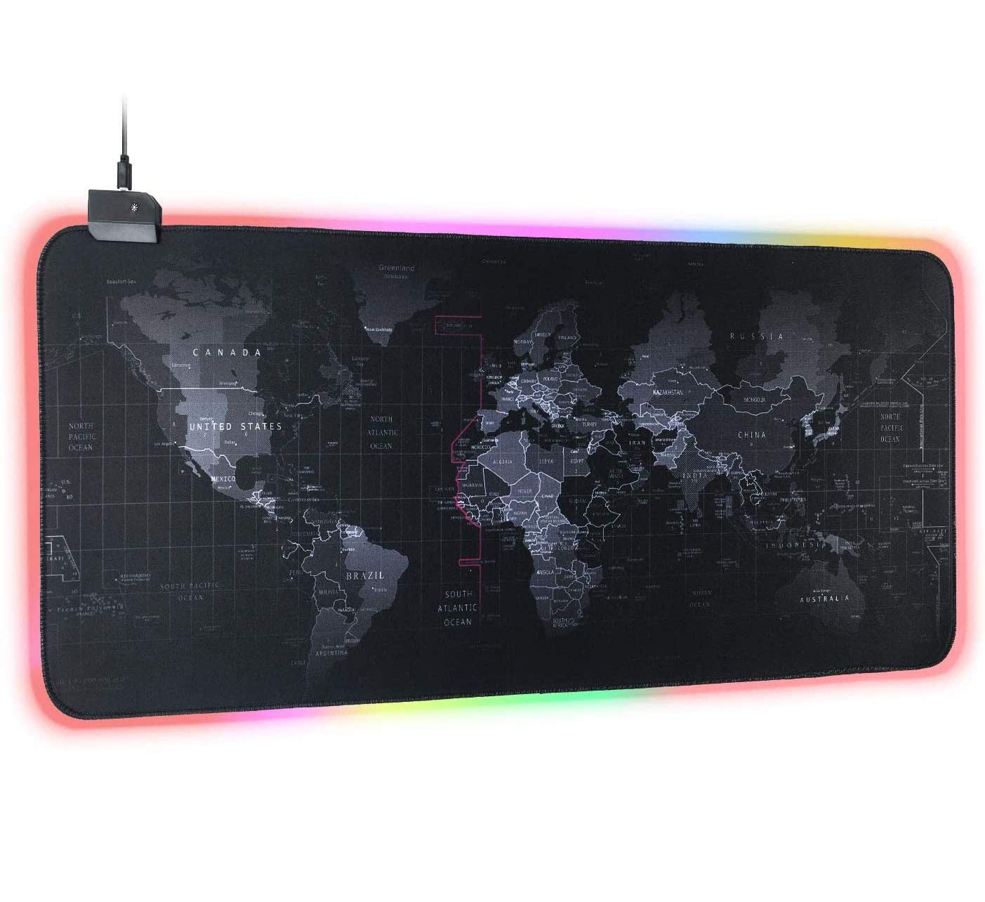 Vicloon RGB Gaming Mouse Mat Pad, XXXL (800×300×4mm) Large Extended Led Mousepad with Non-Slip Rubber Base, Soft Computer Keyboard Mice Mat for Macbook, PC, Laptop, Desk (RGB Mouse Mat)