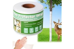 UCandy 132 Ft Tree Protector Wrap, 1 roll Breathable Tree Trunk Bandage Cover Winter Cold-Proof Tree Wraps for Protecting Small Tree Bark from Deer Animal Damage,to Protect Bark Keep Plant Warm