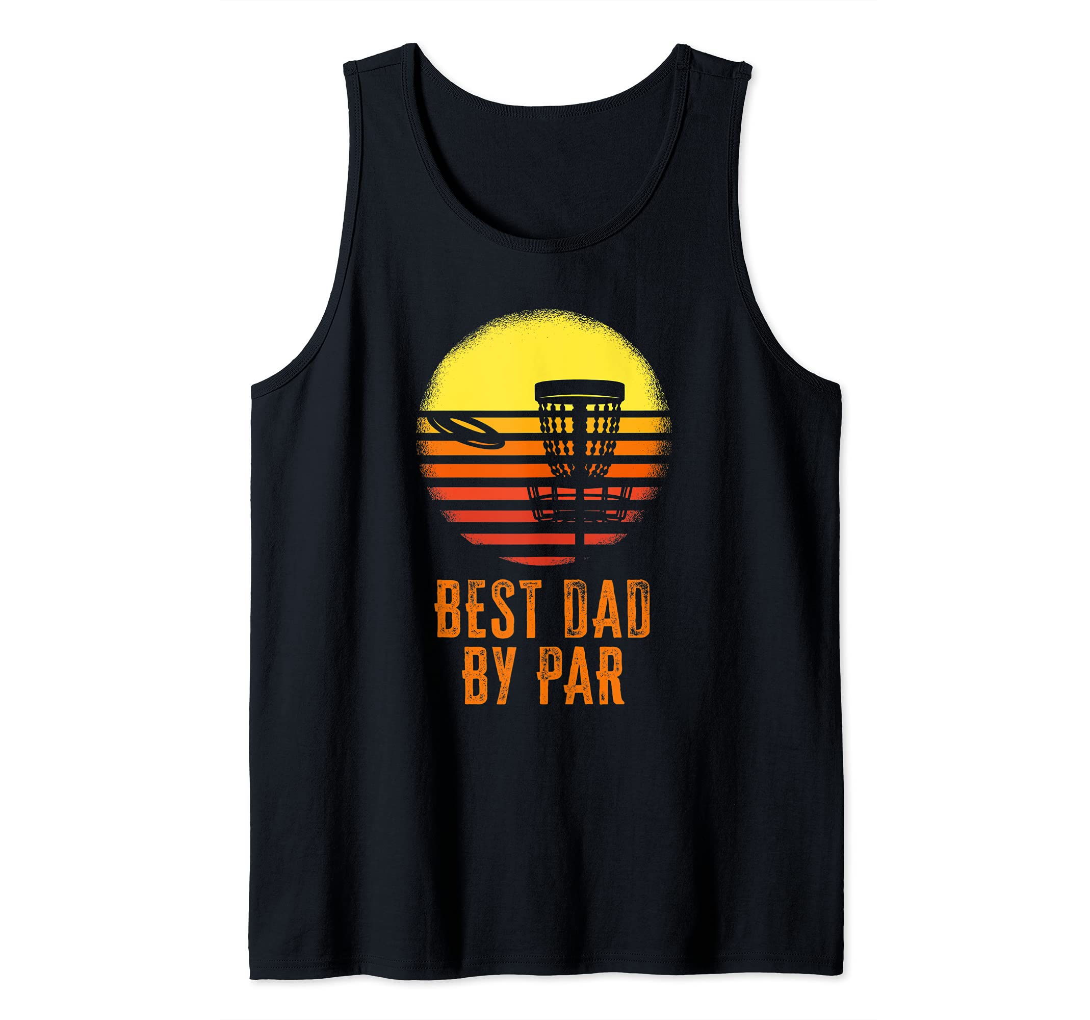 Mens Best Dad By Par Funny Disc Golf Vintage Frisbee Father's Day Tank Top