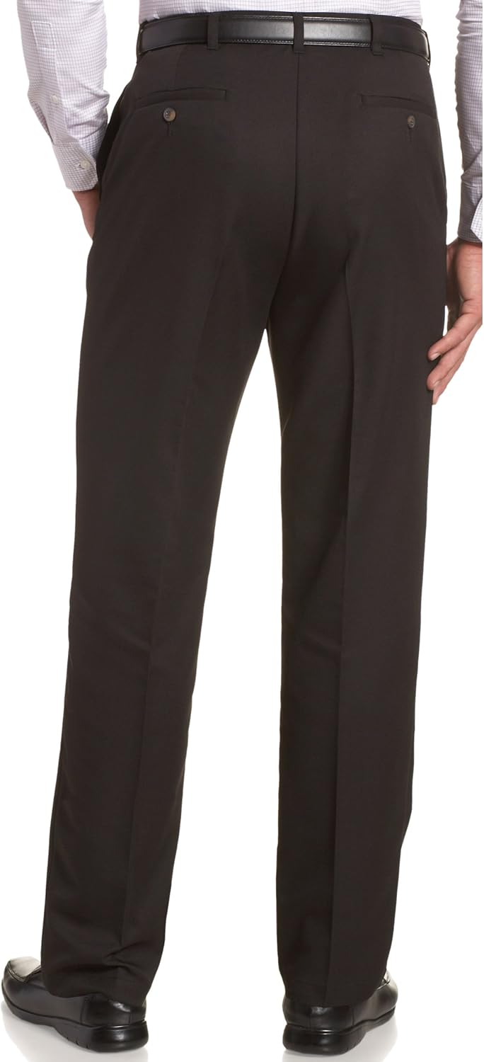 Haggar Men's Cool 18 Hidden Expandable-Waist Plain-Front Pant, Classic Fit at  Men’s Clothing store: Dress Pants