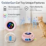 GoldenSun 3-in-1 Interactive Cat Toy Pink 2000mAh Type-C Rechargeable view 3