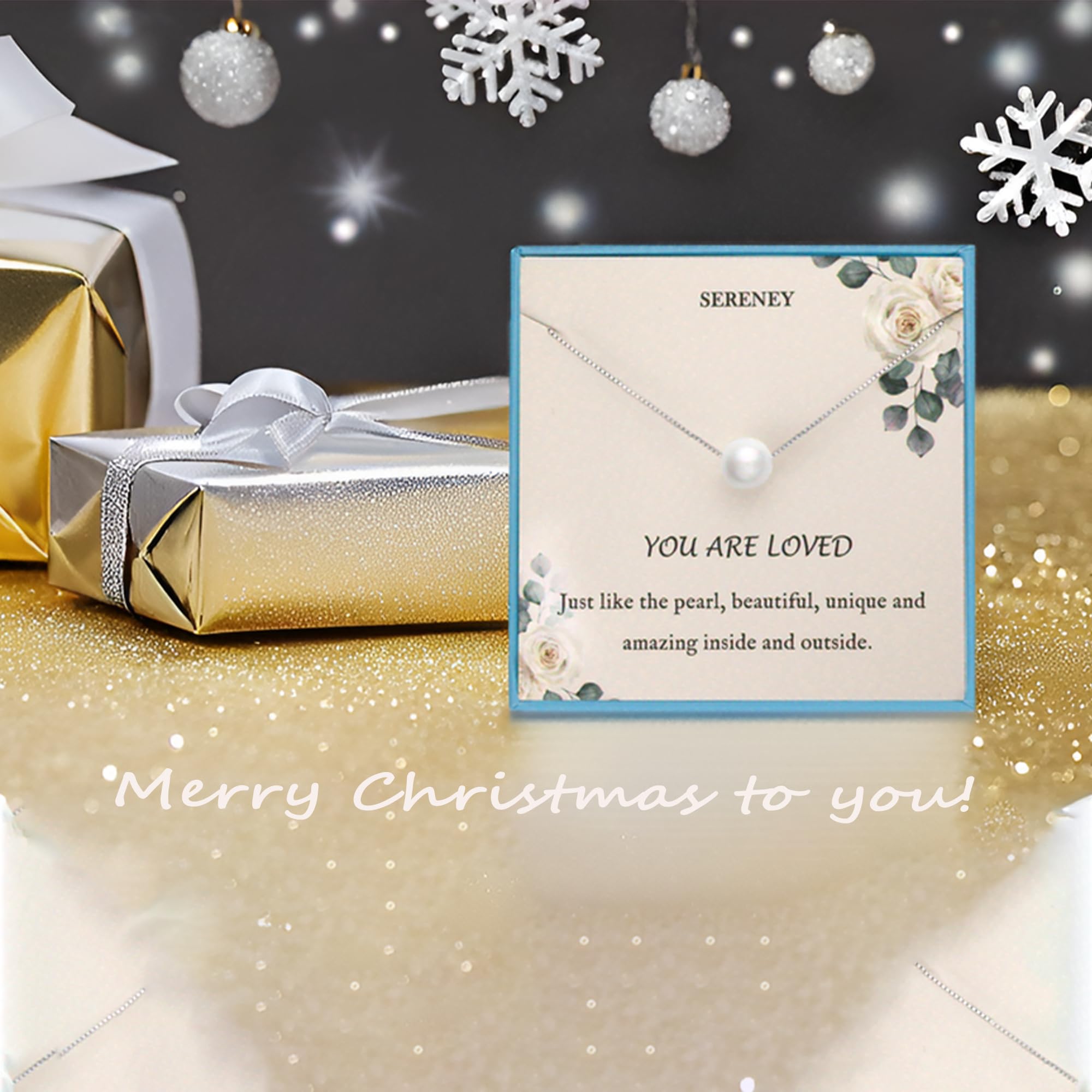 Sereney Birthday Gifts for Girls Women, Sterling Silver Pearl Necklace as 7 9 10 11 13 15 16 18 21 30 40 50 60 Year Old Birthday Gifts, Single Pearl Necklace as Bday Gifts for Friends Lockets