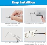 GlazieVault Coat Hooks Wall Mounted 2 Pack MDF Board Nickel Heavy Duty view 6