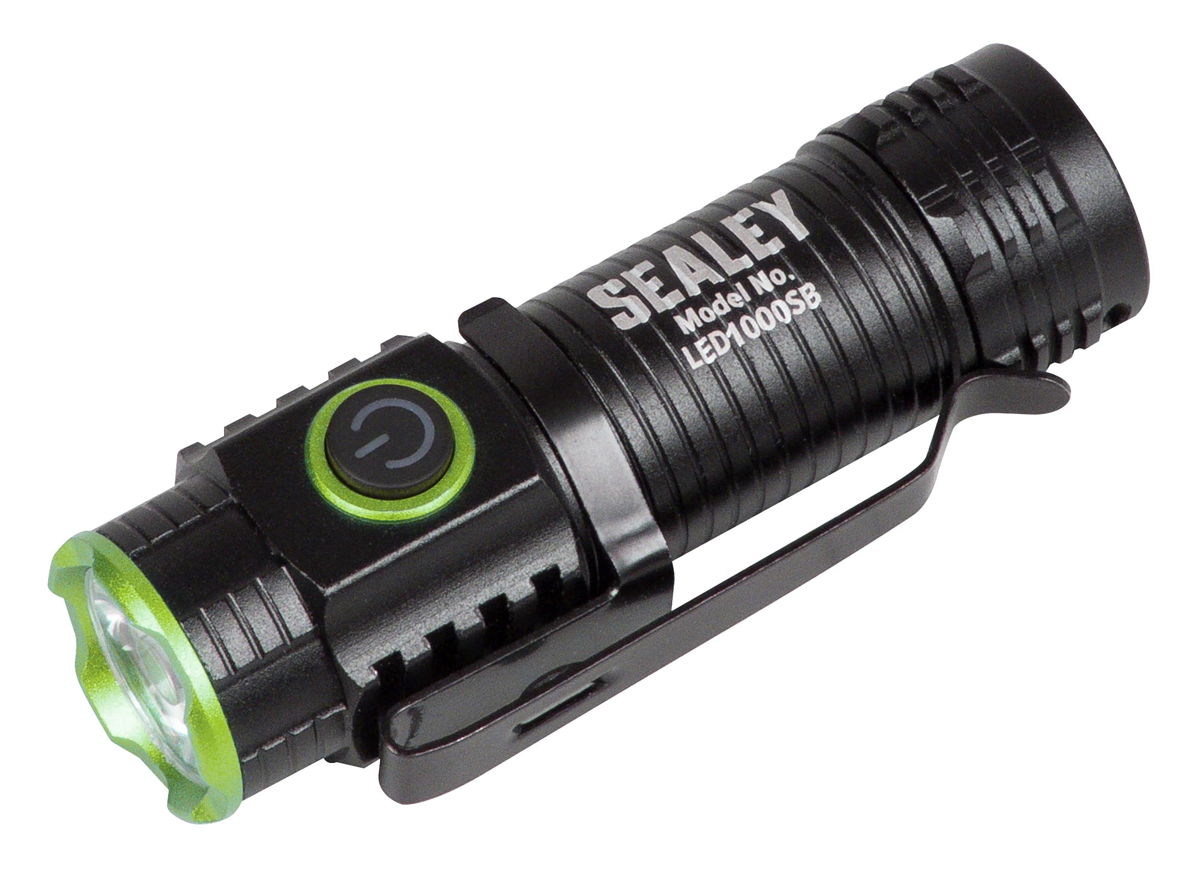 Sealey Super Beam Rechargeable Pocket Light, 10W SMD LED, 1000lm, 3 Light Modes - LED1000SB, Black