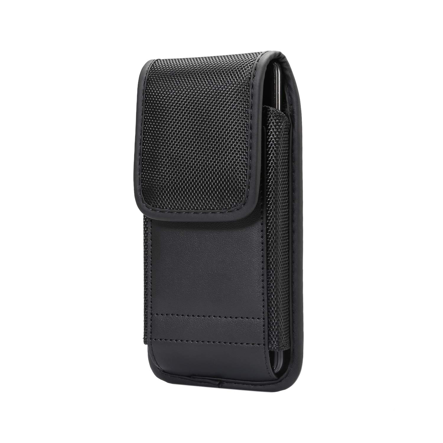Vertical Cell Phone Waist Pack Mens Black, Cell Phone Belt Clip Pouch for Men, Mens Small Cell Phone Belt Loop Holster Smartphone Waist Belt Bag Zipper Purse Sports Outdoor Travel Handbag Carry Case