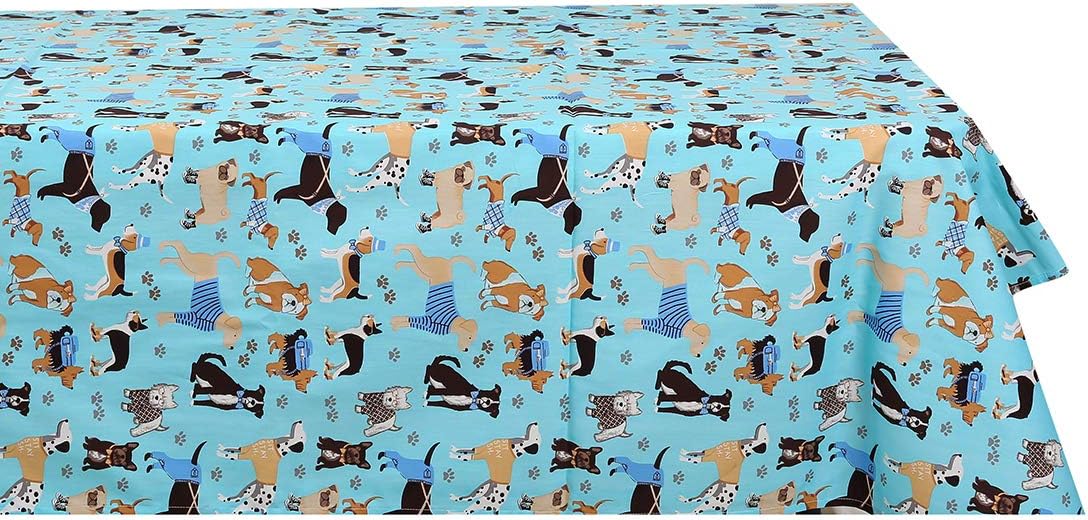 UOMNY 100% Cotton Tablecloth,60X84 Inch Ultra Soft for Kitchen Dining,Dust-Proof Wrinkle Resistant Cartoon Table Cloth for Birthday Table Cover,Bedroom and Tapestry Wall Hanging