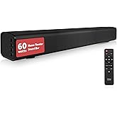 Pyle Wave Base Wireless BT Soundbar - Compact Tabletop Home Theater Sound System with AUX, Extended Bass, Full-Range Stereo, TV Stand Mount, LED Indicators, Easy Setup, 23' x 2' x 2” in