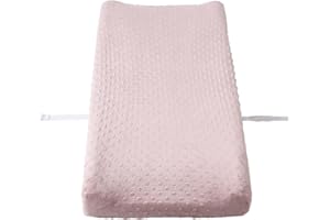BLACKLEAF BABY Baby Plush Dot Changing Pad Covers, Diaper Changing Table Pad Sheet Covers for Newborns Infants Baby Boys Girls (Sepia Rose)