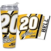 Rico Industries NASCAR Racing Christopher Bell 24oz Acrylic Tumbler with Hinged Lid, Officially Licensed Double Wall Tumbler with Straw