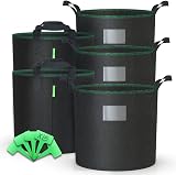 VOUNOT Pack of 5 6 Gallon Plant Grow Bags with Handles Non-woven Fabric view 1