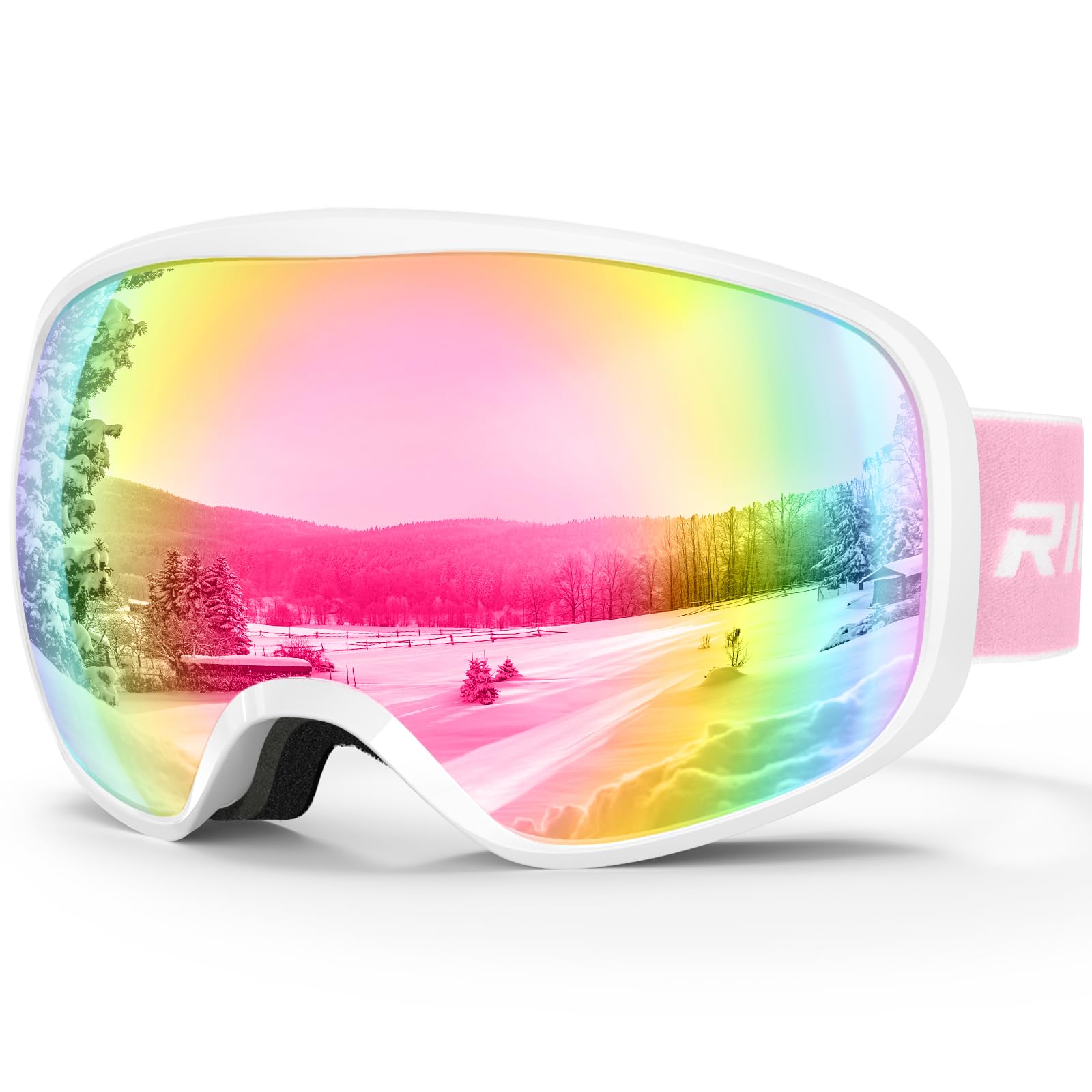 RIOROO Ski Goggles, Skiing Goggles For Snowboard Jet Snow 100% UV Protection, Anti-glare Ski Goggles Dual Lens For Women Men Youth OTG Over Helmet Compatible, Skiing Snowboarding Cycling Motorcycle