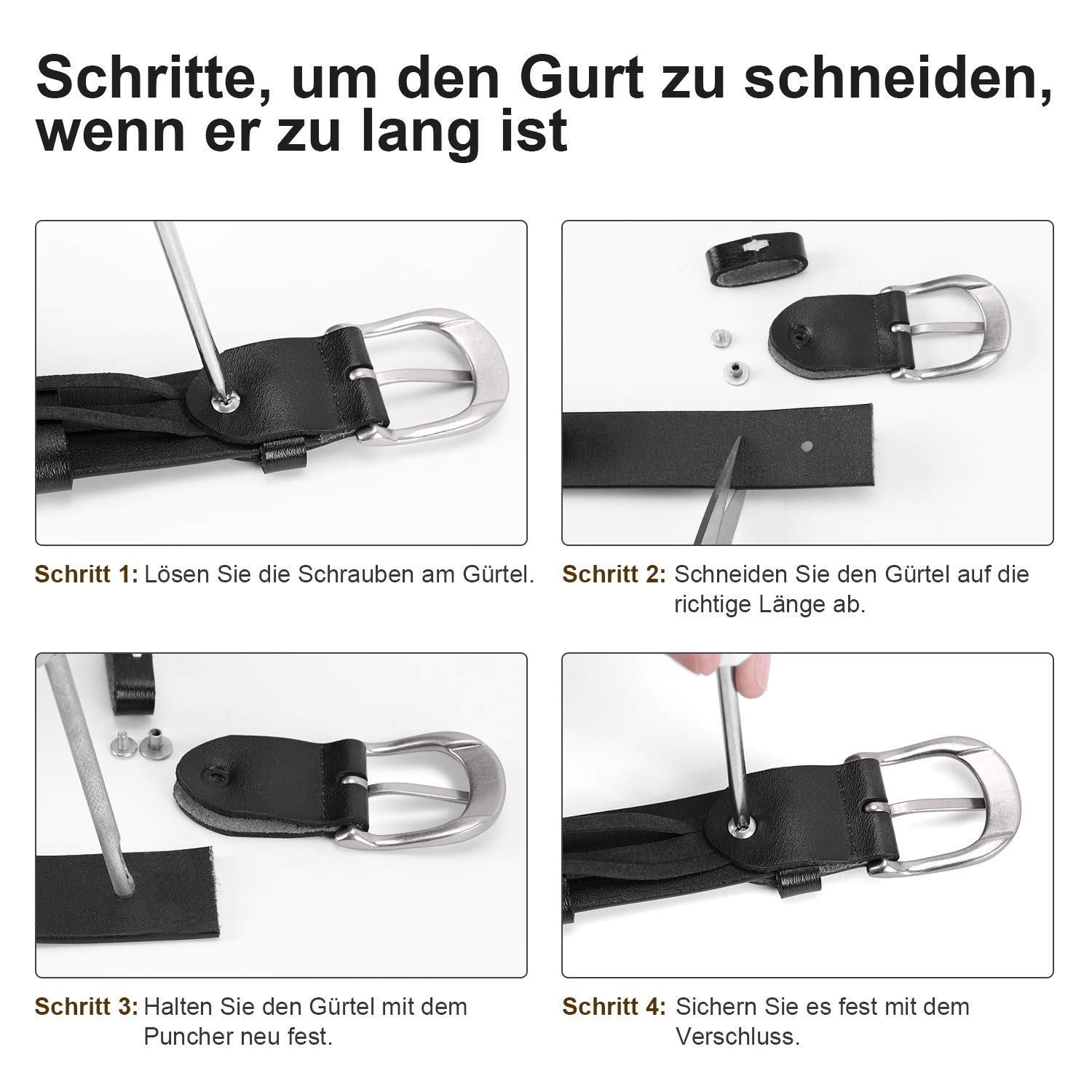 JasGood Damen Ledergürtel Frauen Plus Size Metallschnalle Lässige Gürtel für Jeans Hosen Kleider