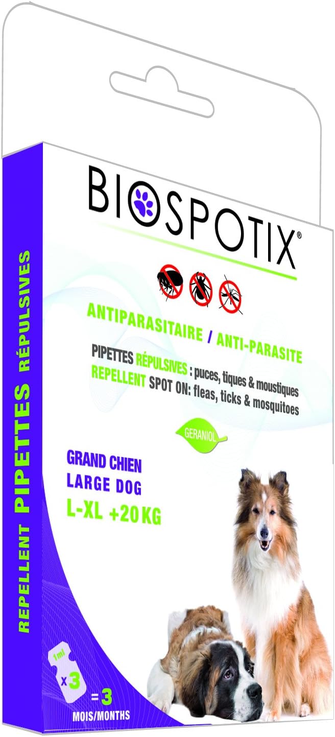 Biospotix Repellent Pipettes grand chien