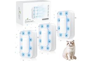 REPBLER Air Ionizers for Home (3 Pack), 10 Times Efficiency Improvement, 99% Odor Eliminator for Pet Odors, Plug In Negative Ion Air Purifiers for Bedroom, Kitchen, Office - Dust, Smoke Smell (White)