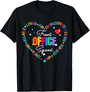 Cute School Secretary Admin Appreciation Front Office Squad T-Shirt