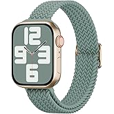 Slim Braided Stretchy Compatible with Apple Watch Band 38mm 40mm 41mm 42mm 44mm 45mm 46mm 49mm, Nylon Thin Solo Loop Elastic Straps for iWatch Bands Series 11 10 9 8 7 SE 6 5 4 3 2 1 Ultra