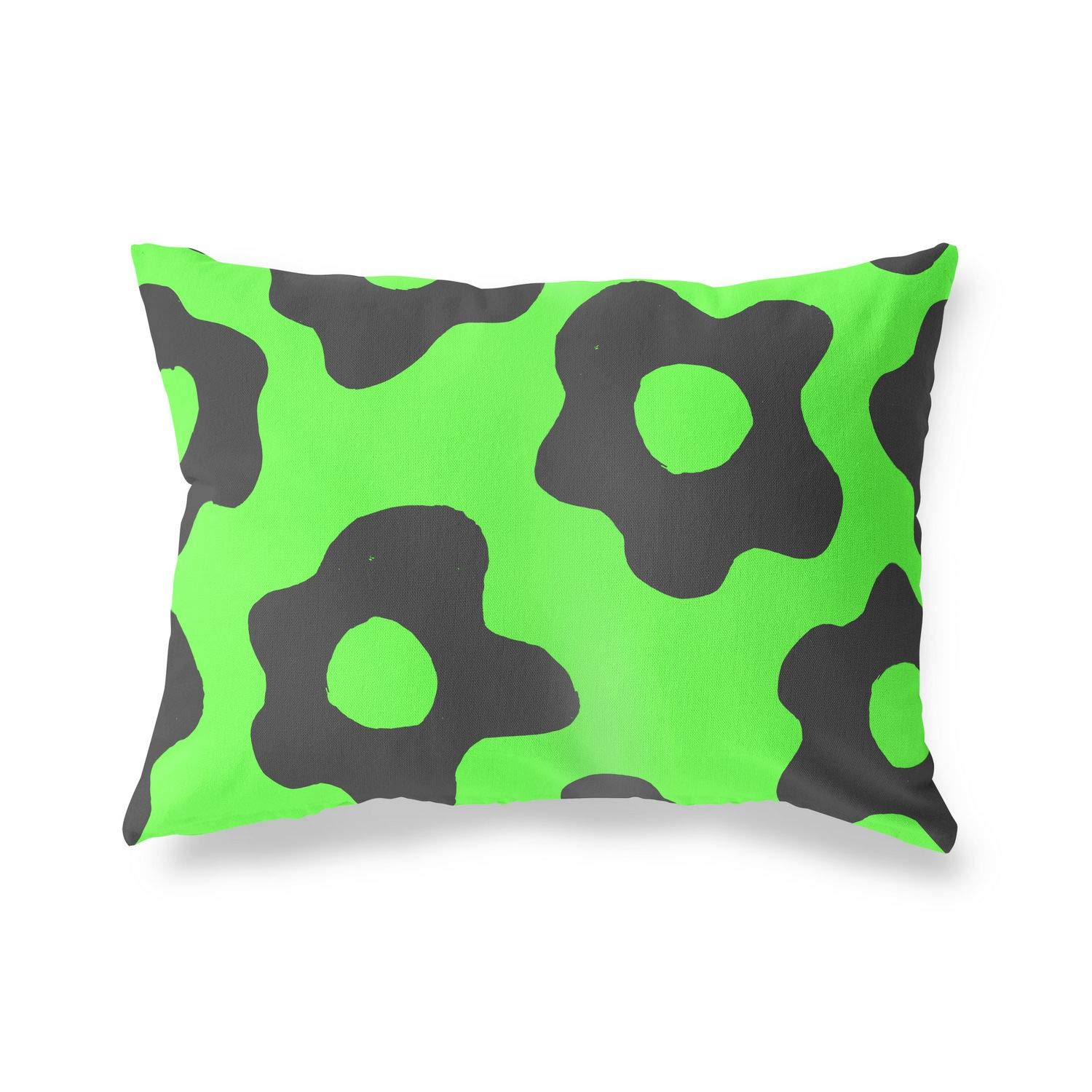 Bonamaison Decorative Cushion Cover Neon Green & Fume, Throw Pillow Covers, Home Decorative Pillowcases for Livingroom, Sofa, Bedroom, Size: 35x50 Cm - Designed and Manufactured in Turkey