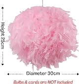 Klass Home Collection 30cm Pink Feather Light Shade for Pendant Ceiling Lamp view 2