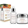 Natural Chemist Vitamin C & Collagen Serum & Day Cream Value Set - Dermatologist Tested, Skin Brightening, Anti-Aging, Acne Treatment, Cruelty Free Korean Skin Care For All Skin Types - 1.69 oz