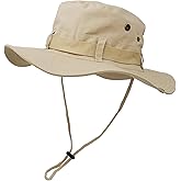 Outdoor Wide Brim Sun Protect Hat, Double Layer Classic US Combat Army Style Bush Jungle Sun Cap for Fishing Hunting Camping