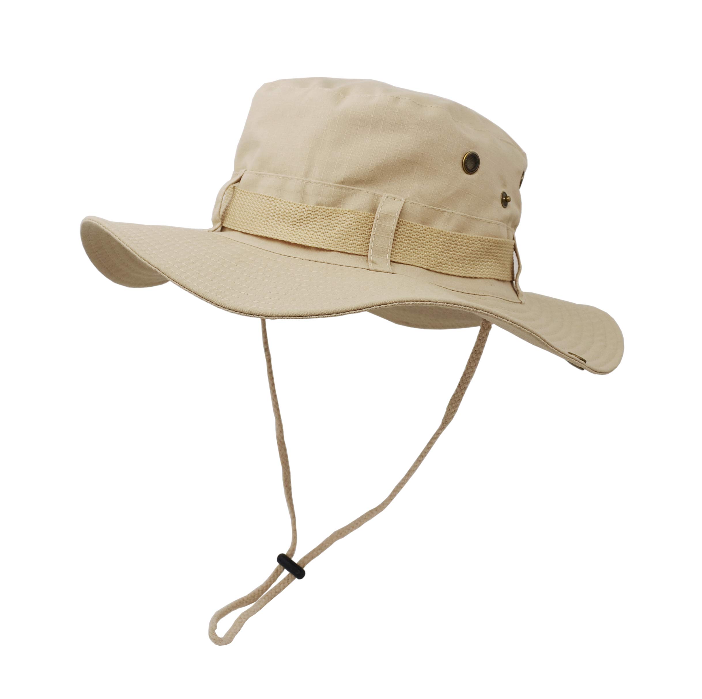 UltraKey Boonie Hat, Outdoor Wide Brim Sun Protect Hat, Double Layer Classic US Combat Army Style Bush Jungle Sun Cap for Fishing Hunting Camping Khaki