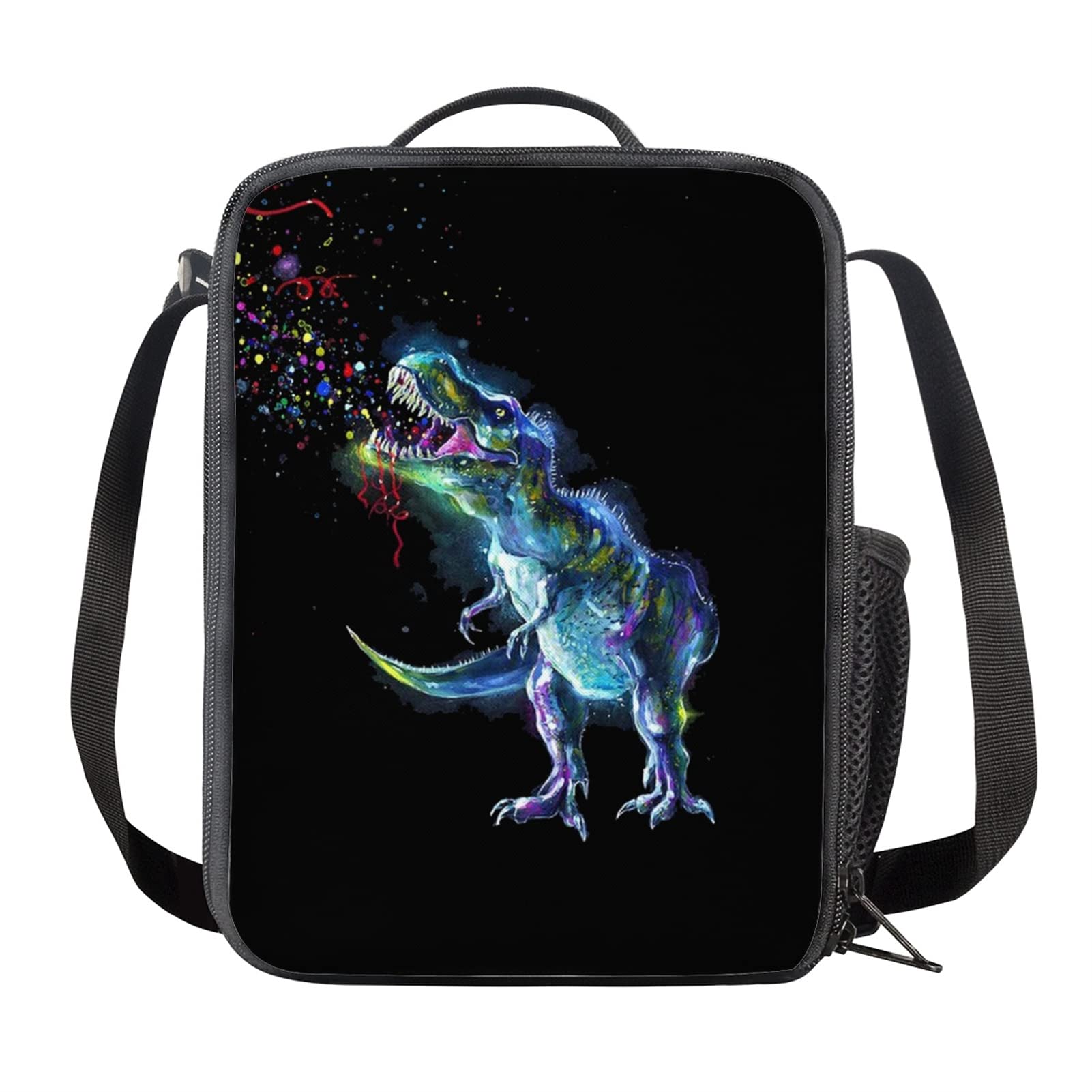 HELLHERO Insulated Lunch Bag Dinosaur Lunch Boxes Travel Camping Outing Picnic Organzier Meal Bento Bags with Mini Bottle Holder Pocket for Kids Adults School Work