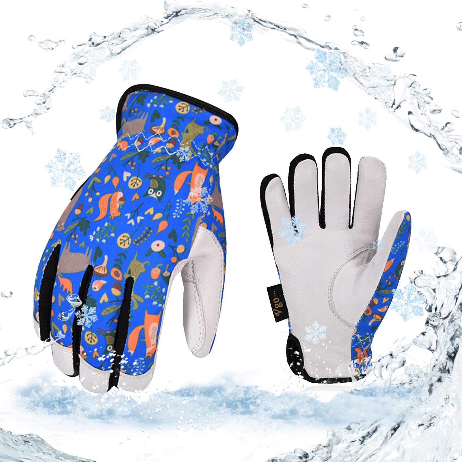 Vgo... Winter Waterproof Kids Gloves, 3M Thinsulate C40 Lined, Thermal Child Gloves for Toddler Gardening Playing Light Duty, Age 3-8, 1 pair