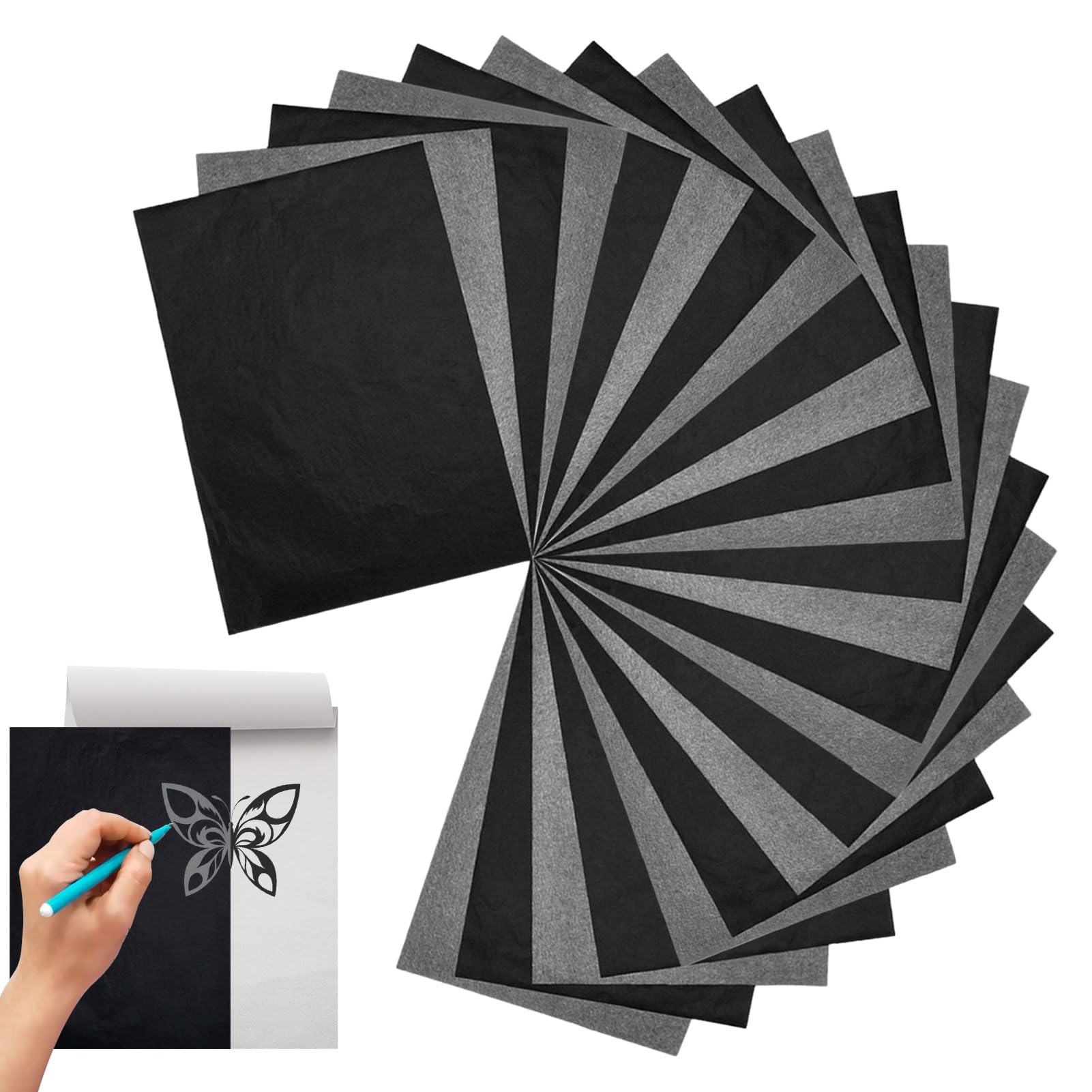 Carbon Paper,50 Sheets Carbon Paper A4,Tracing Paper Black Graphite Paper,Carbon Copy Paper Perfect for Art Craft and Office Projects - Carbon Transfer Paper - Black