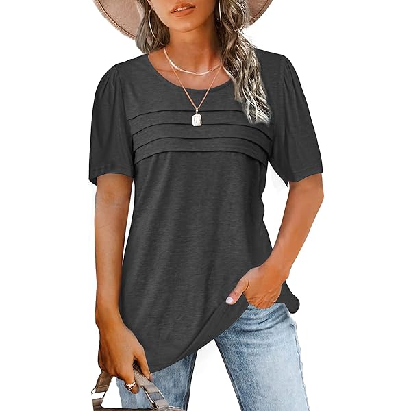 トップス DRAWSTRING SHORT SHIRT Happy Sailed Womens Plus Size Tops Summer Short Sleeve V