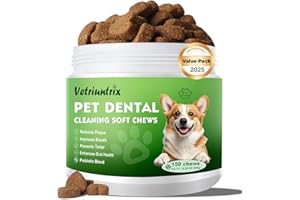 Vetriuntrix 150g Dog Dental Care Powder - Plaque & Tartar Control with Natural Enzymes, Teeth Cleaning Powder for Dogs, Bad Breath Treatment for Small Medium Large Dogs